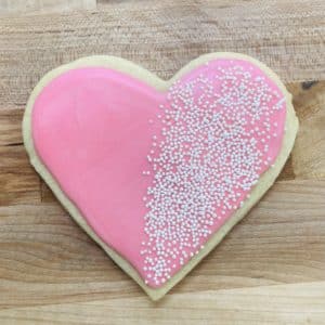 Pink Large Heart with white nonpareils